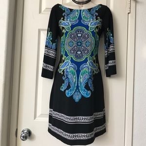 Intermission Chic Boho Paisley Black Dress