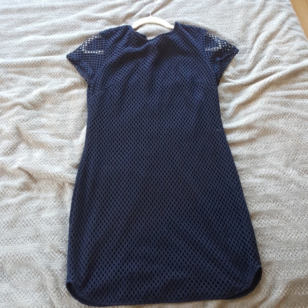 Navy netted mini dress