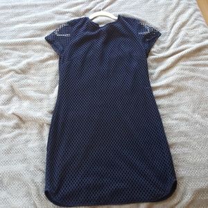 Navy netted mini dress