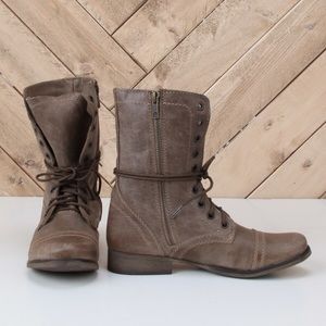 Steve Madden Stone Leather Troopa Boots