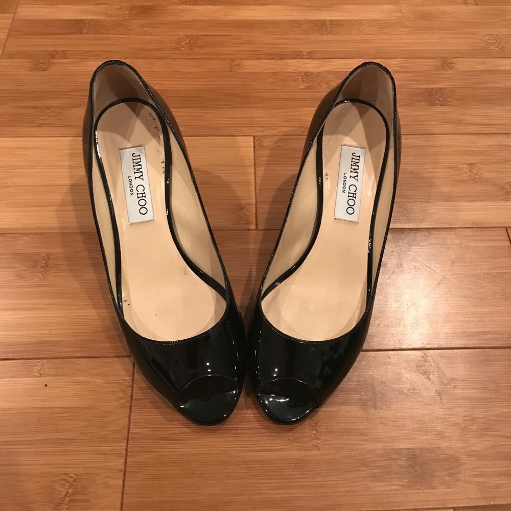 Authentic Black Jimmy Choo short heels