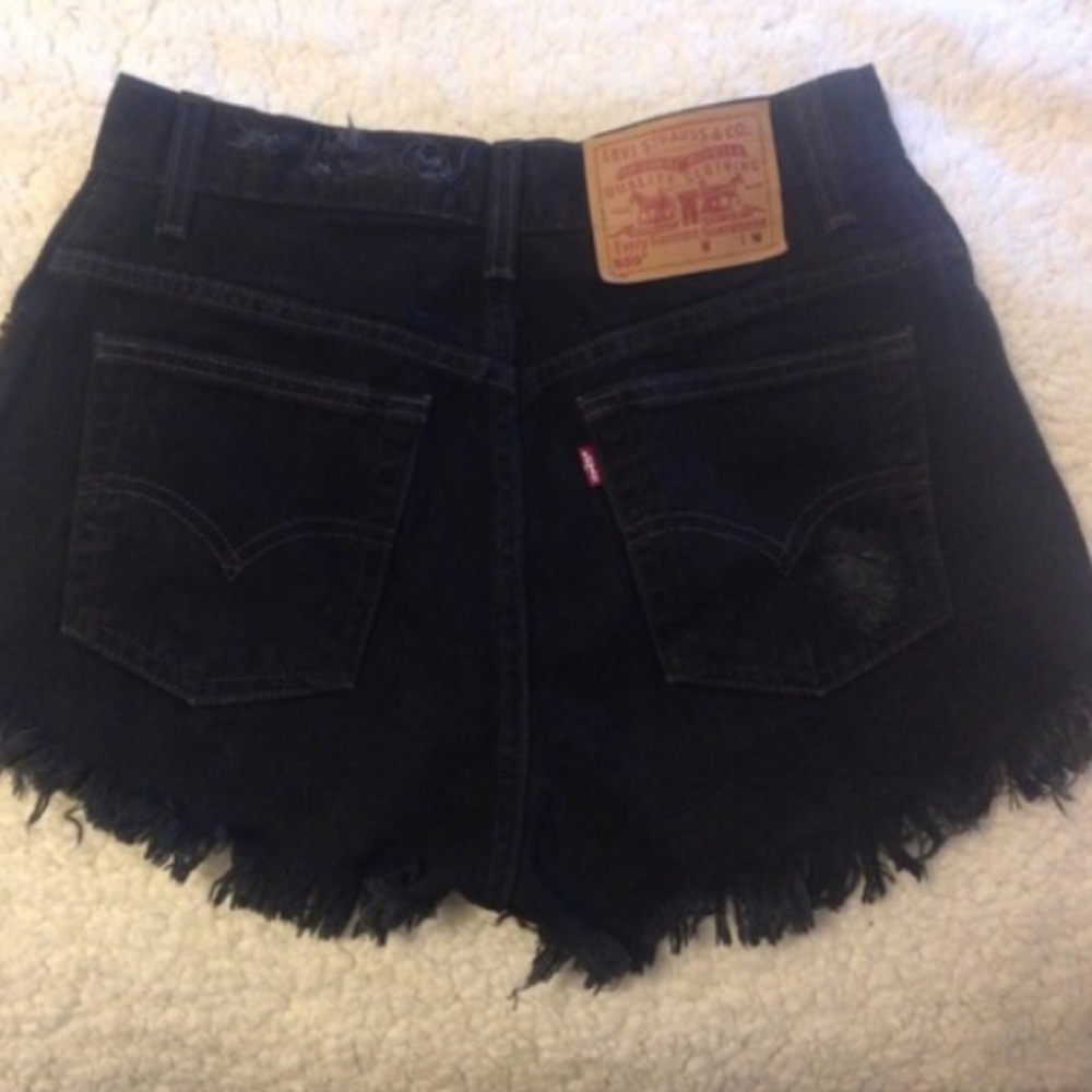 Black Levi cutoff shorts