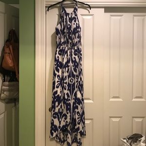 Blue and White Maxi Dress