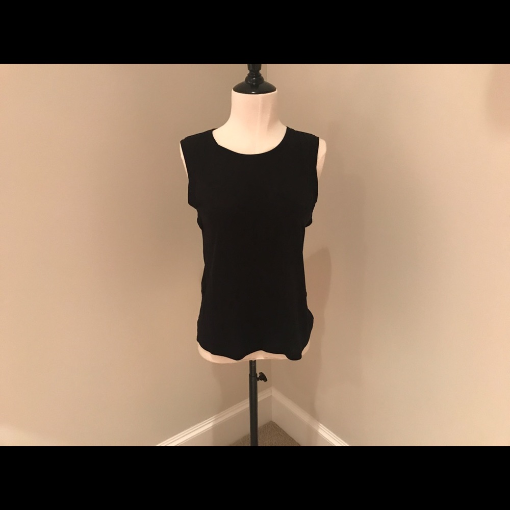 Black muscle tank with draped back