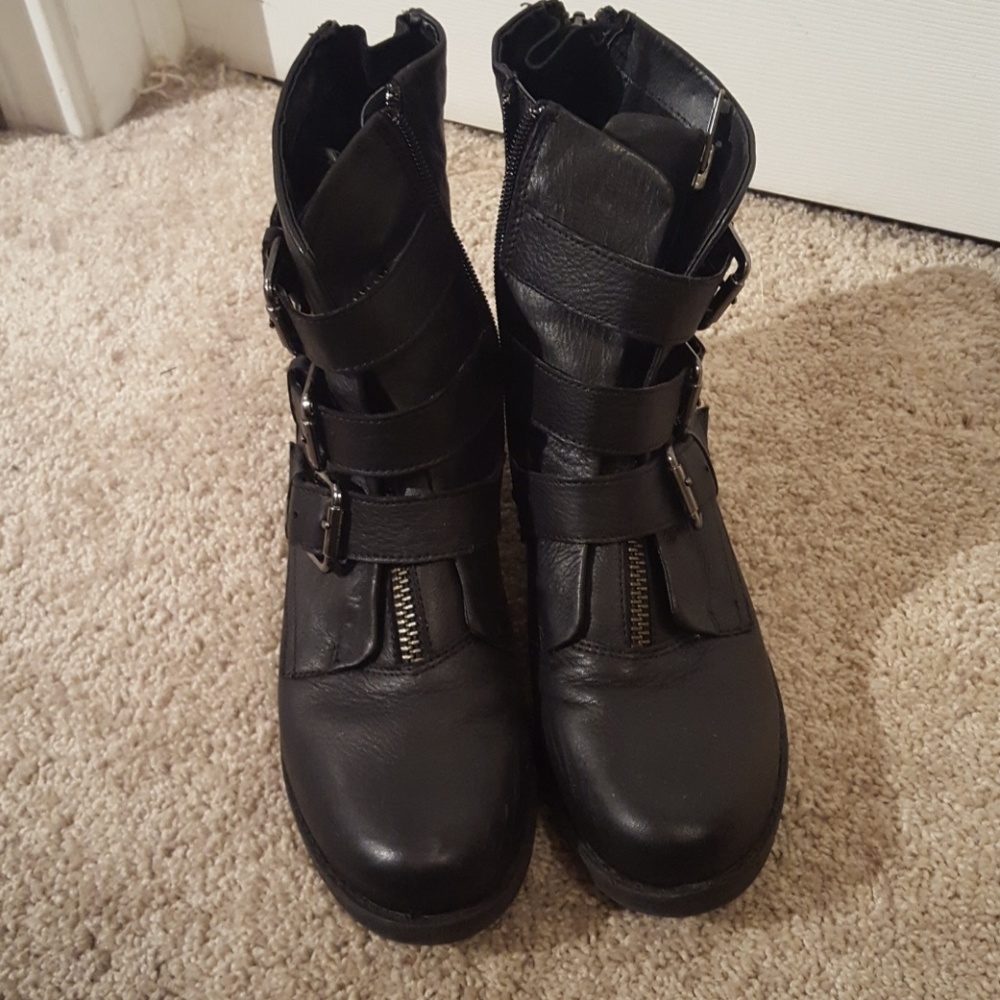 Aldo black combat boots