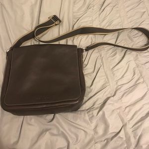 Coach chocolate leather messenger bag
