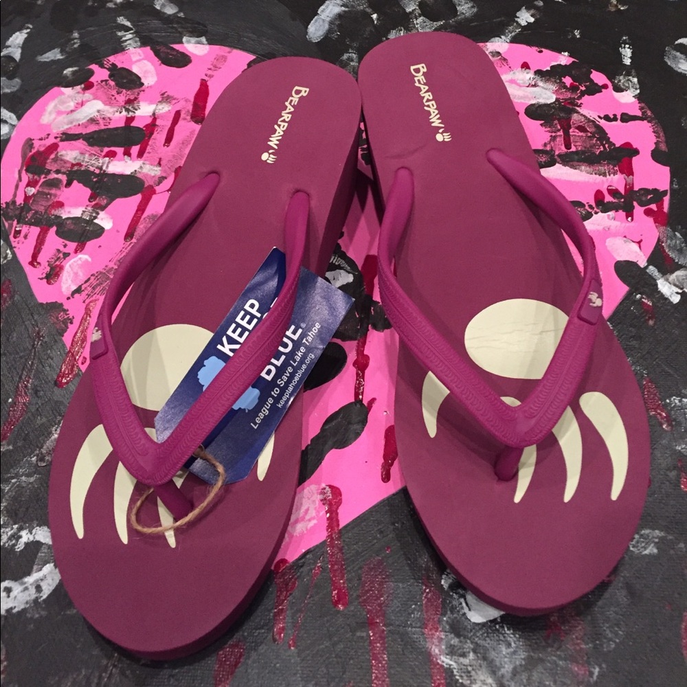 Bear Paw Lilly Wedge Flip Flops sz 9