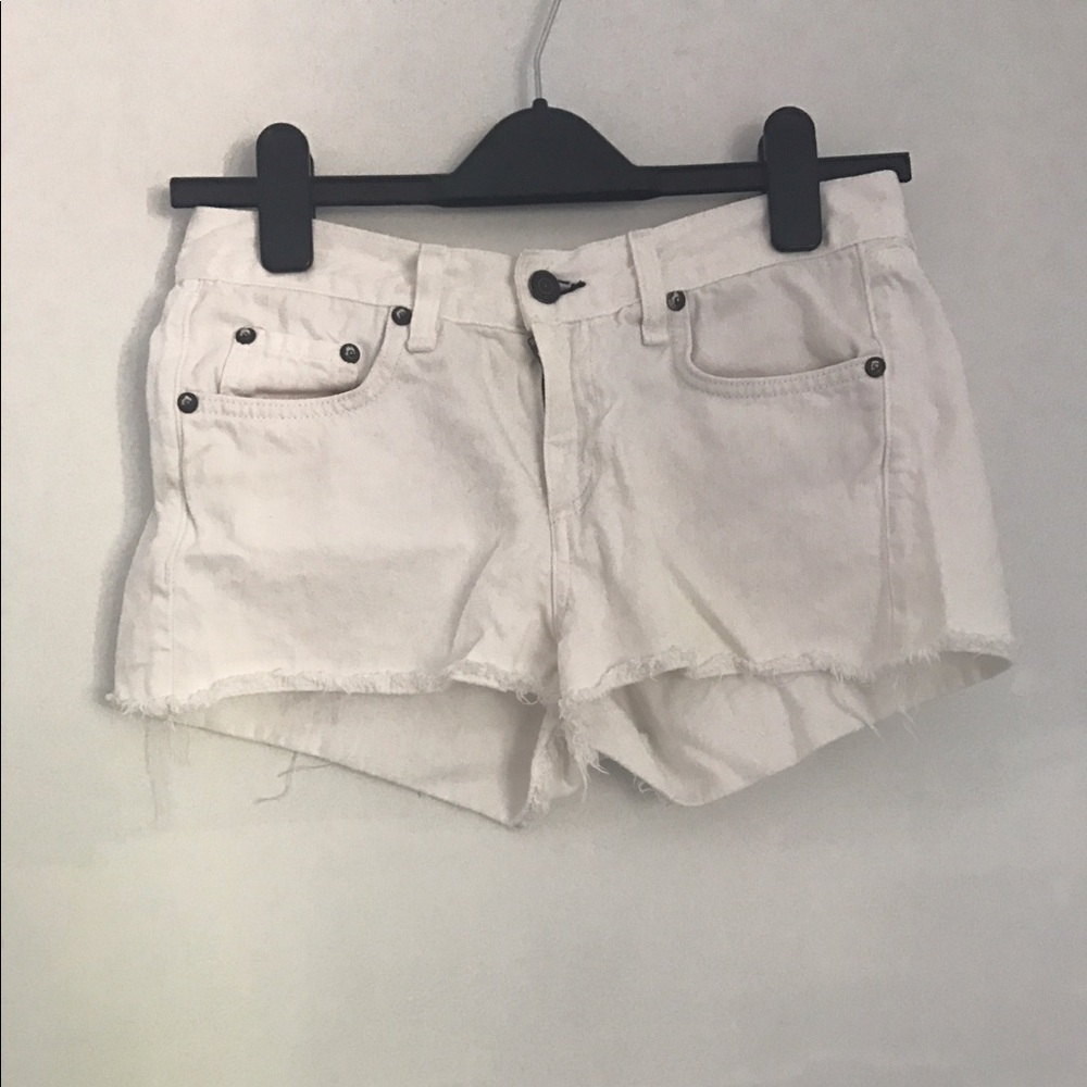 Rag and bone white jean shorts