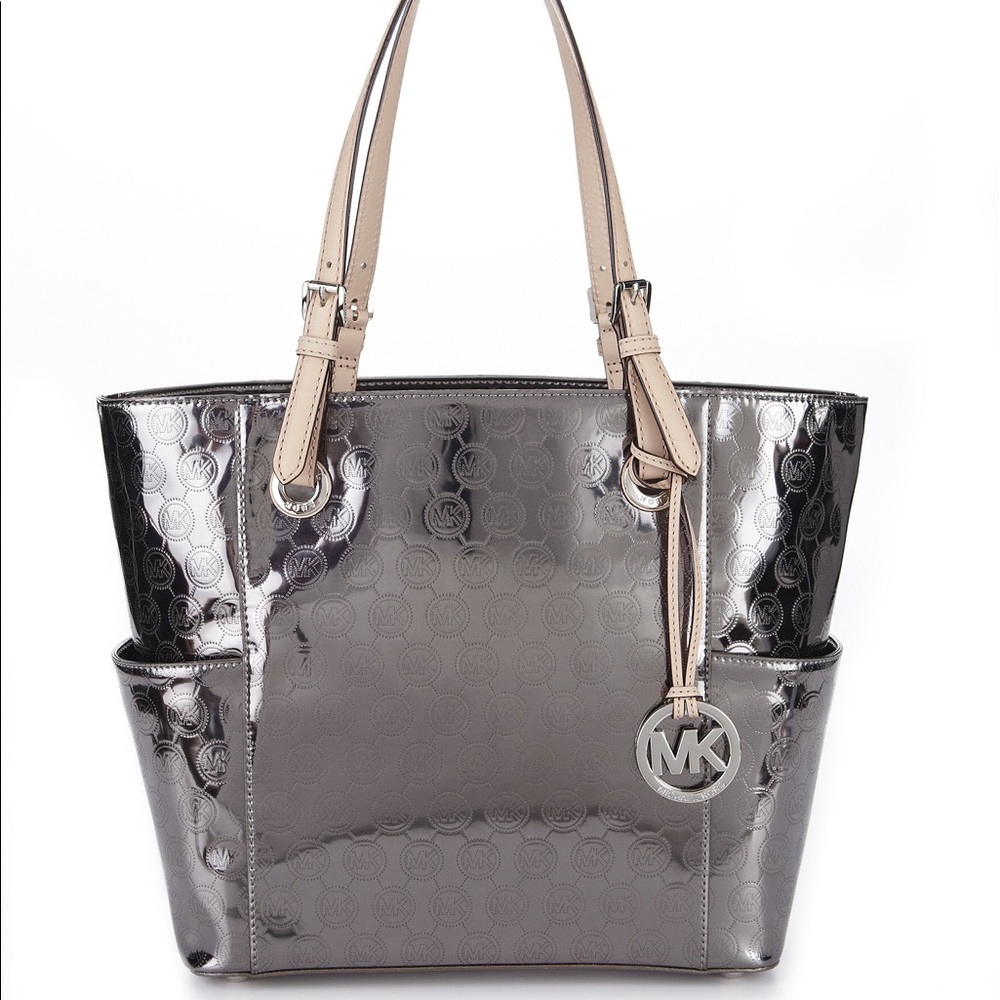 Mirrored Nickel Michael Kors Tote