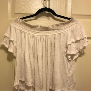 Free People off the shoulder white top!