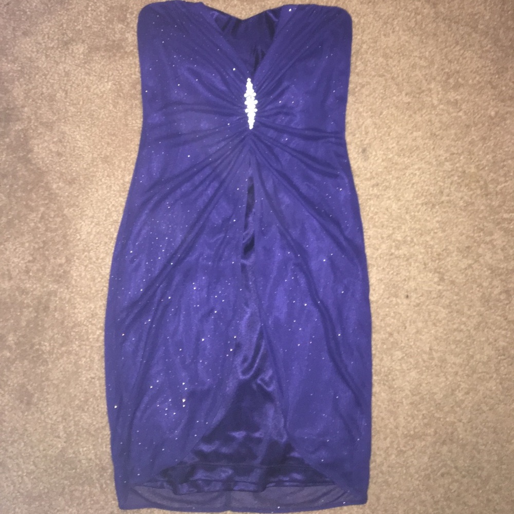 Strapless Navy blue dress