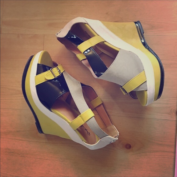 Qupid Shoes - Clearance...Multi color wedges