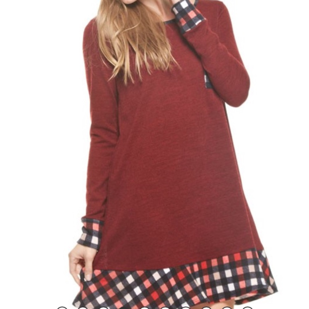 Sale🔥 French Terry plaid dress - Picture 4 of 8