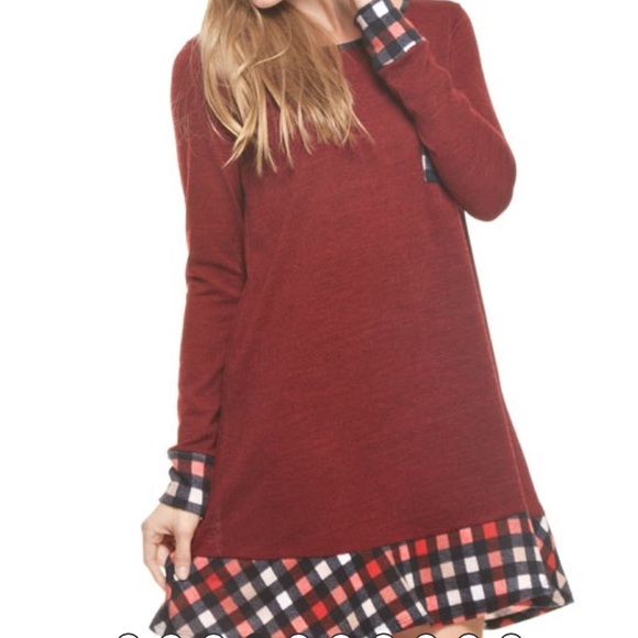 Sale🔥 French Terry plaid dress - Picture 4 of 8