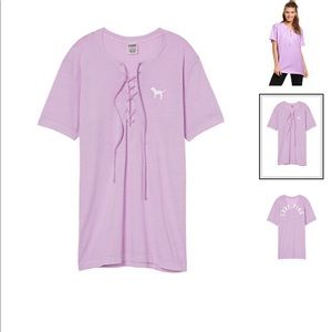 ‼️SOLD‼️Victoria's Secret PINK Campus Lace-Up tee