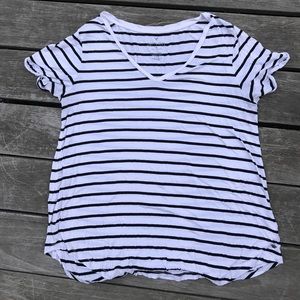 White and Black Striped Tee