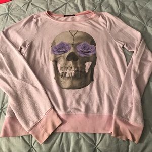 Trendy light purple Wildfox skull sweatshirt