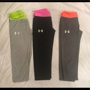 Girls Under Armour fitted heat gear capris
