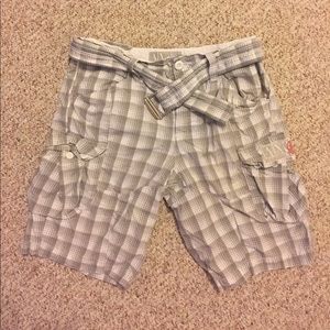 White Patterned AX Cargo Shorts