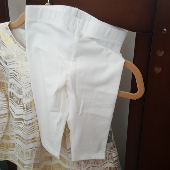 Girls gold and white Capri set - Picture 4 of 5