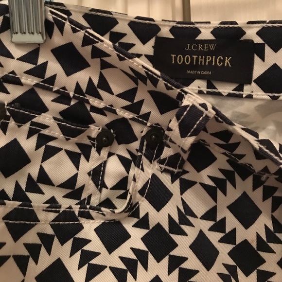 J.Crew Toothpick Geometric Print Ankle Skinny Jean - Picture 4 of 5