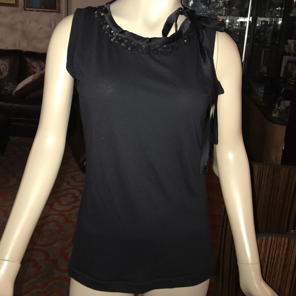 Via Spiga black embellished Sleeveless shirt