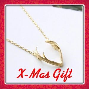 🔴Gold Antler Pendant Necklace