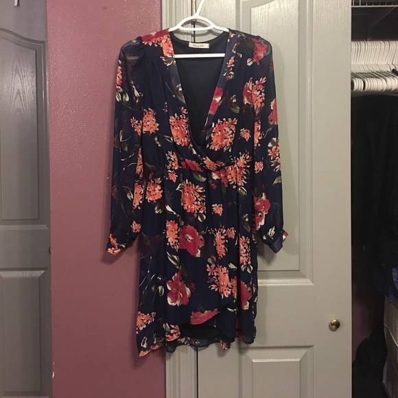 Navy flower dress - Picture 1 of 2
