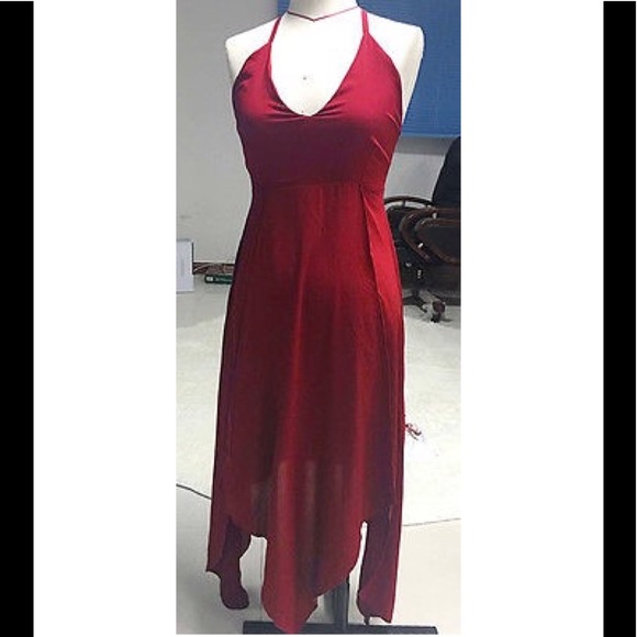 🆕 V Plunge/Cris-Cross Straps/Vibe Berry-Red Dress - Picture 8 of 8