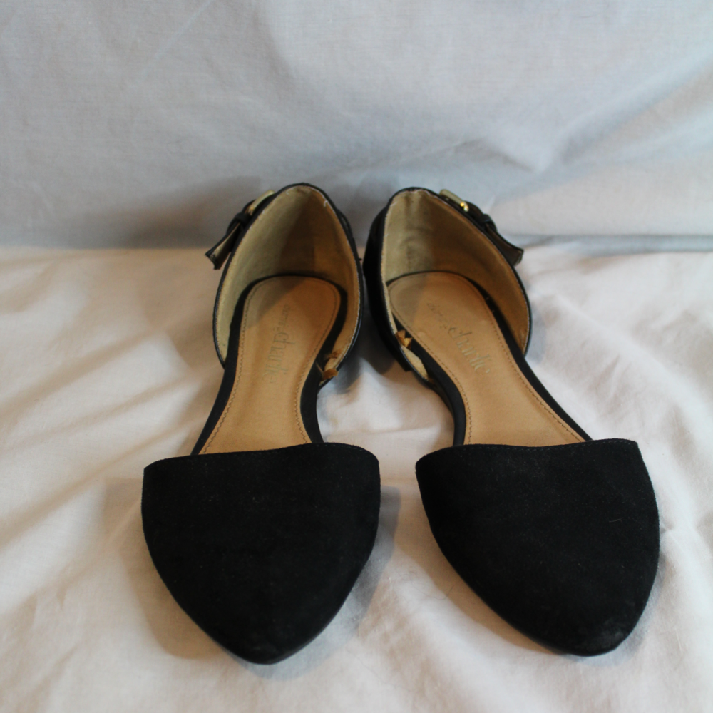 Black Flat with Gold Buckle