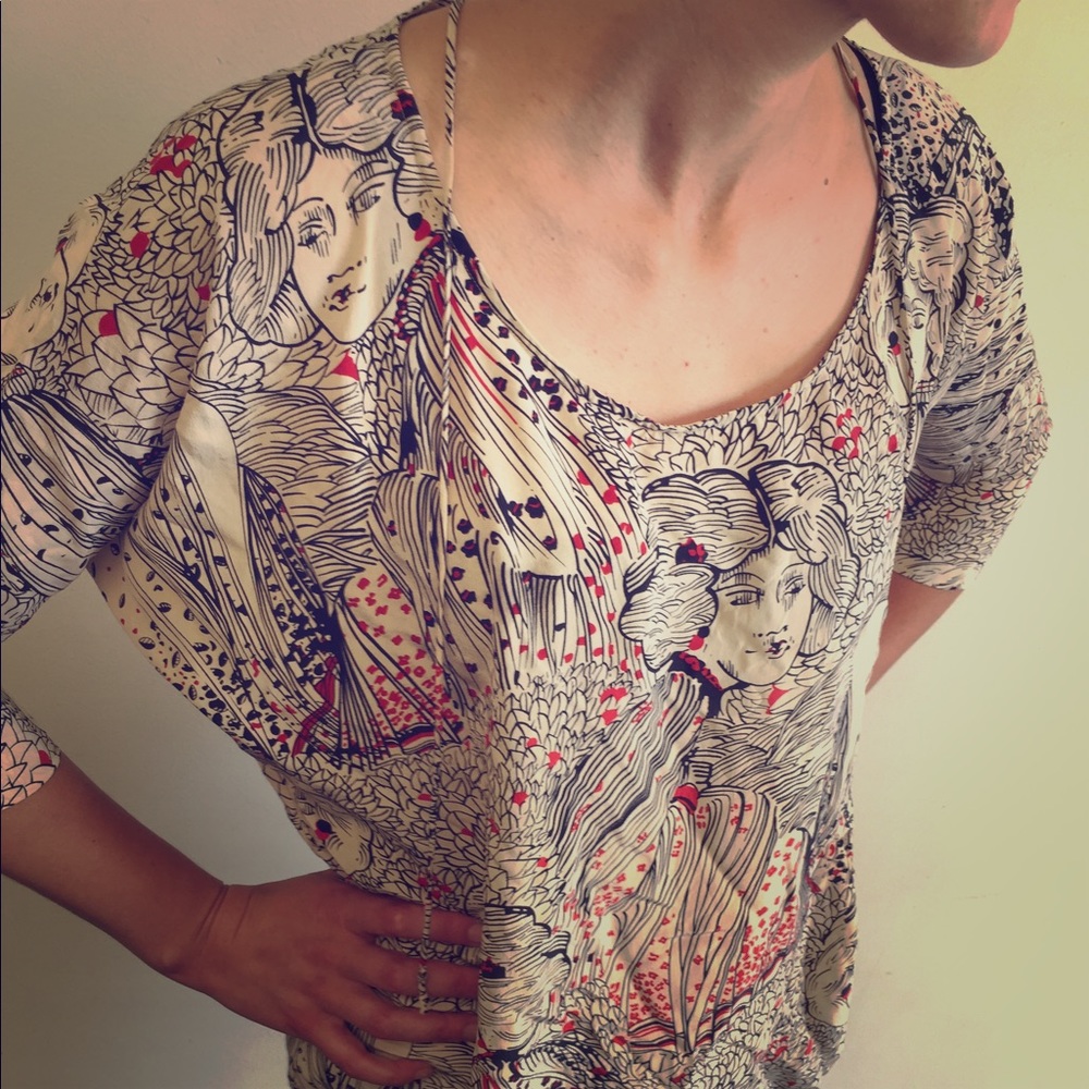 Corey Lynn Calter anthro silk lace panel cutout