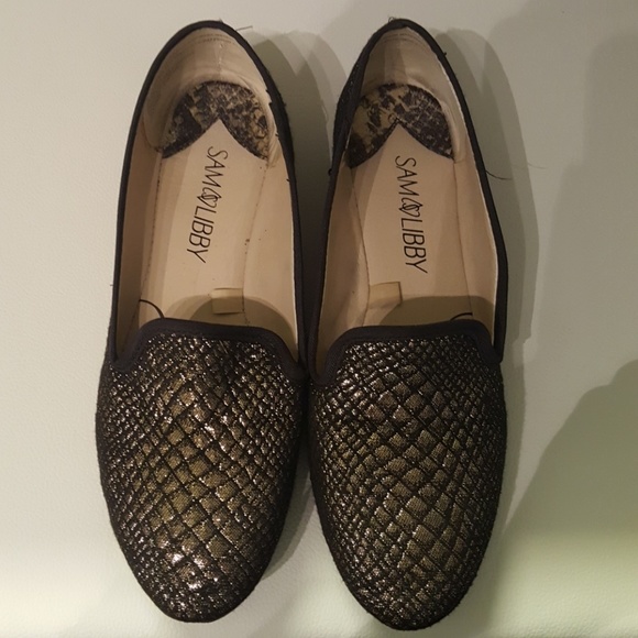 Black and Gold Flats - Picture 2 of 4