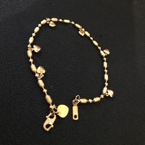 Gold heart anklet