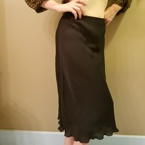 Silk Black Ann Taylor Skirt