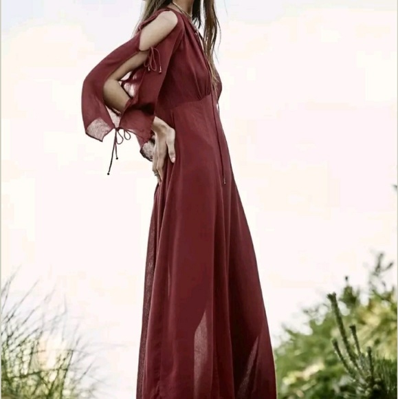 Free People Dresses & Skirts - Free People Fall Festival Cold Shoulder Rust XS