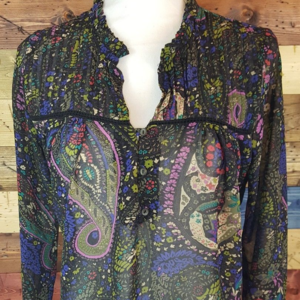 Dolan Left Coast Anthropologie Sheer Floral Shirt