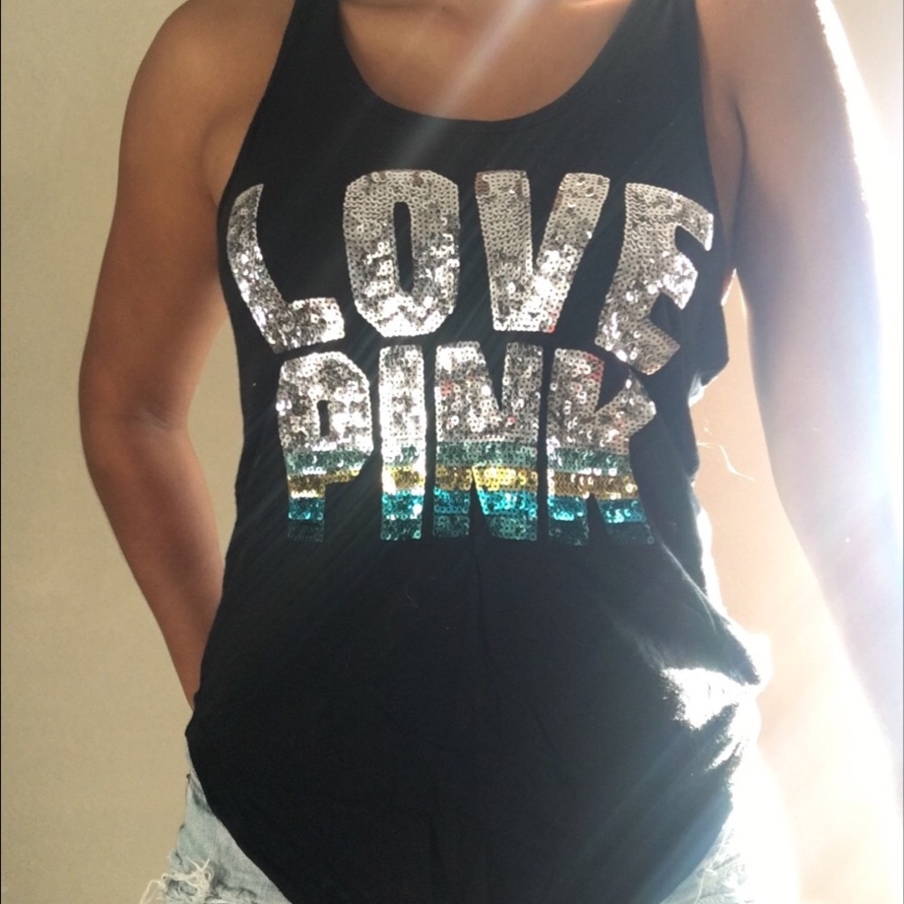 PINK XS Glittery Tank