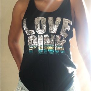 PINK XS Glittery Tank