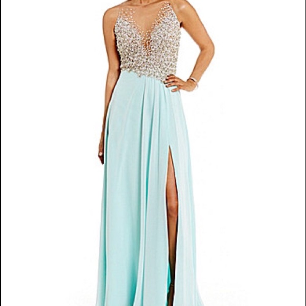 Mesh Formal Beaded Dress by Terani