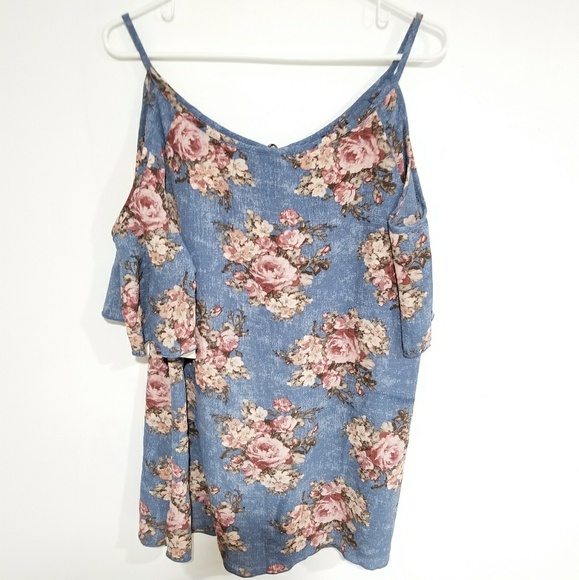 Floral Cold Shoulder Top - Picture 2 of 4