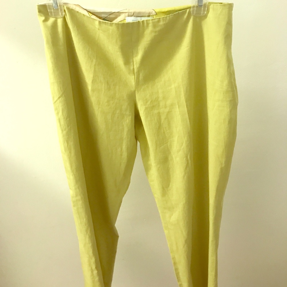 EMILIO PUCCI chartreuse slacks summer psych lining