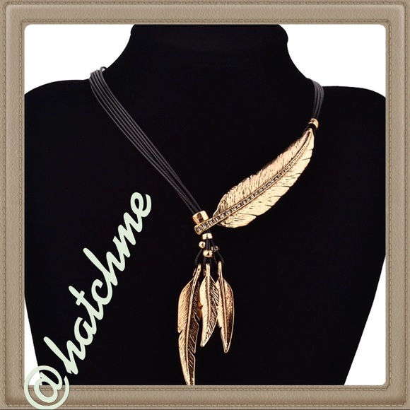 Rope Multilayer Feather Leaf Tassels Necklaces - Picture 2 of 4