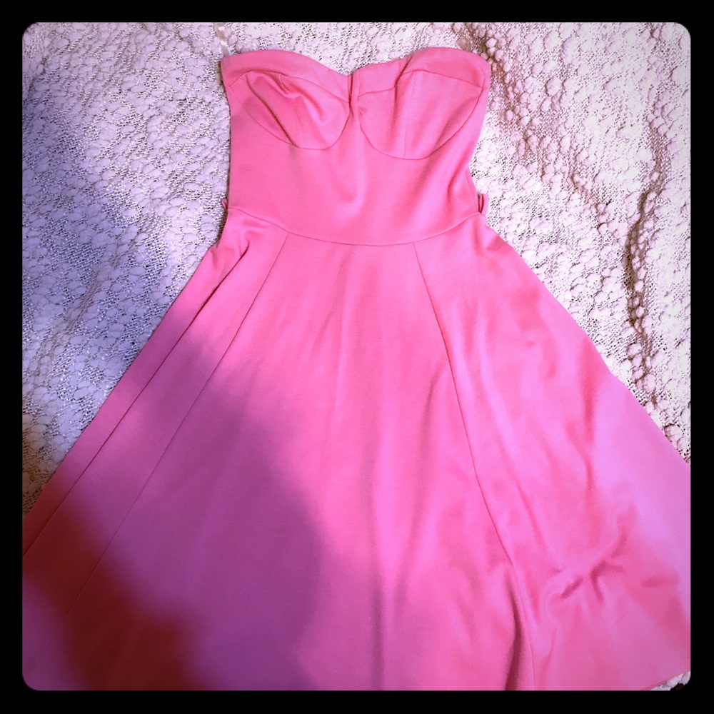 Lulu's Pink Strapless Skater Dress