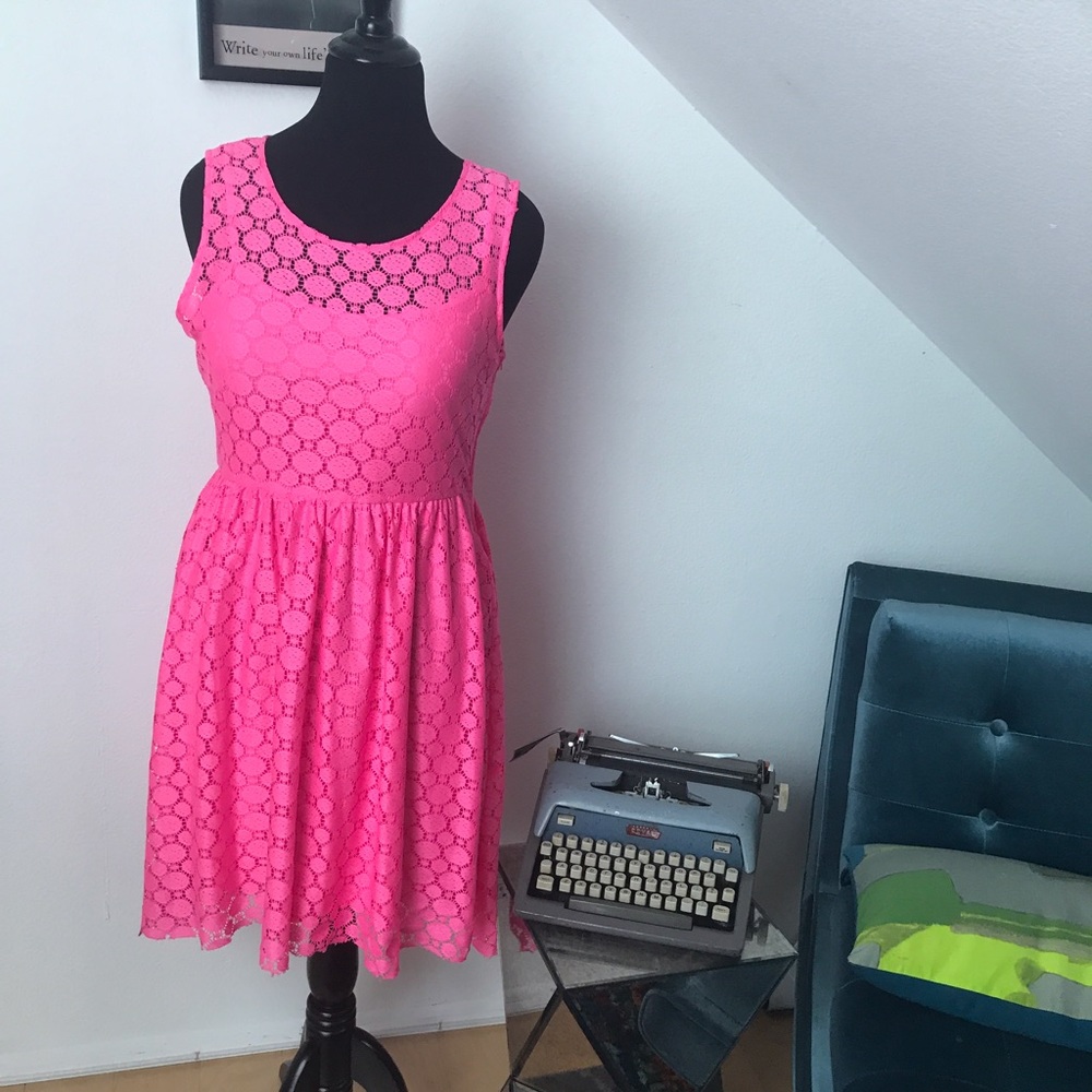 Bright Pink H&M Dress, detailed fabric