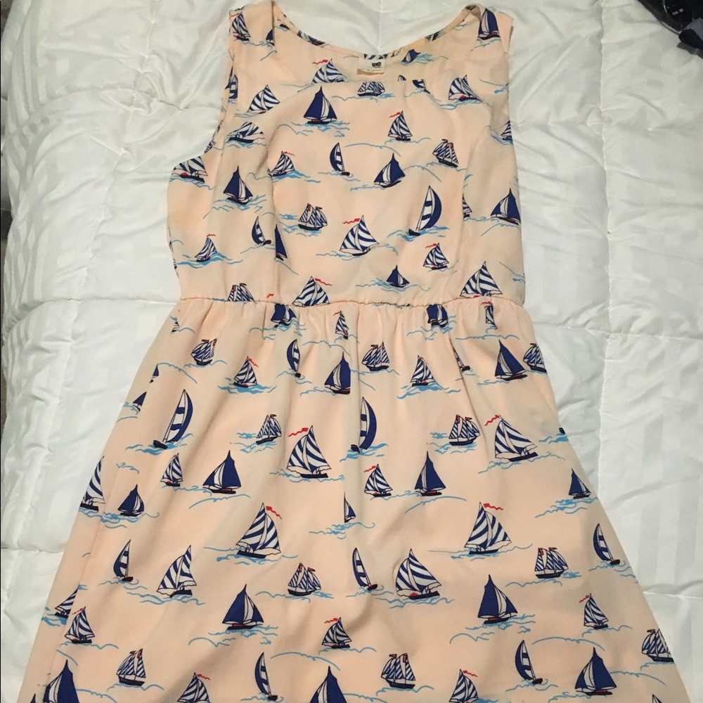Preppy pink sailboat dress