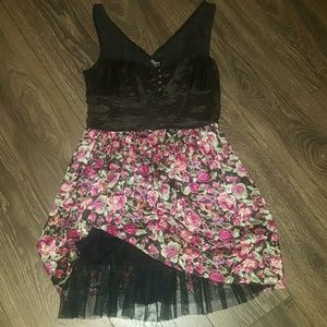 Black and Floral dress with tutu underliner