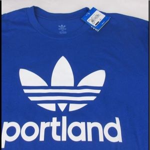 Adidas Portland blue t shirt size extra large men