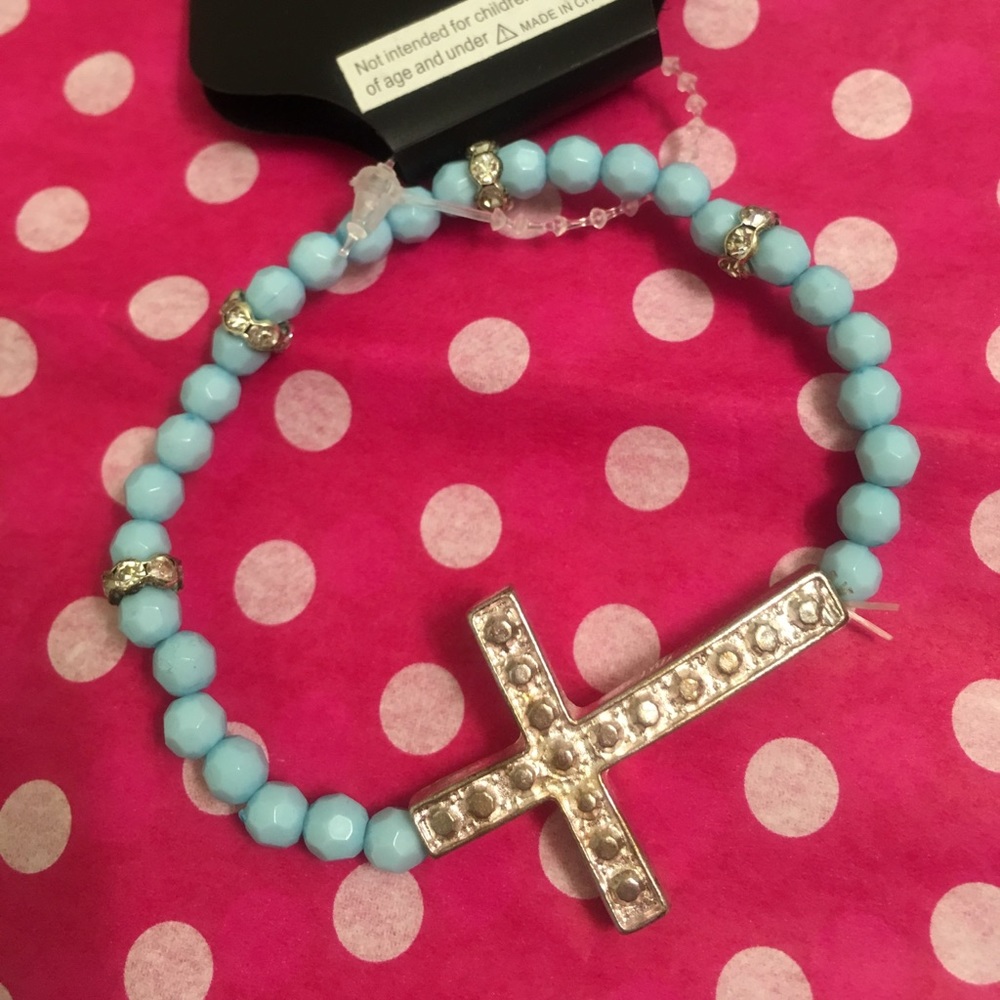 Lot of 12 stretchy sideway cross bracelets