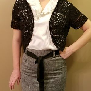 Crochet Black Knit Top