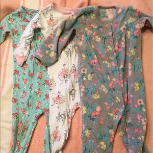 Lot of 3 Carter's Sleep and Play's 12mo